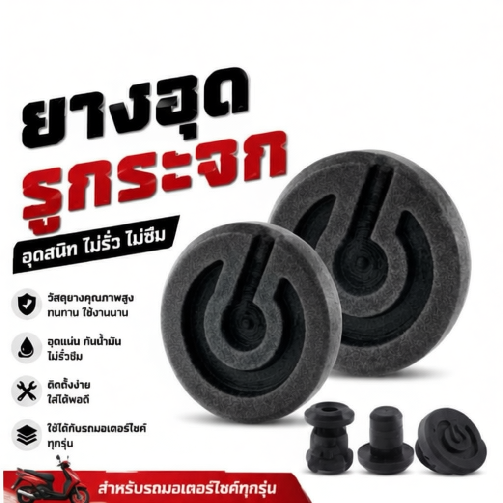ยางอุดรูกระจกมอเตอร์ไซค์ H0nda / YAMAHA / KAWASAKI