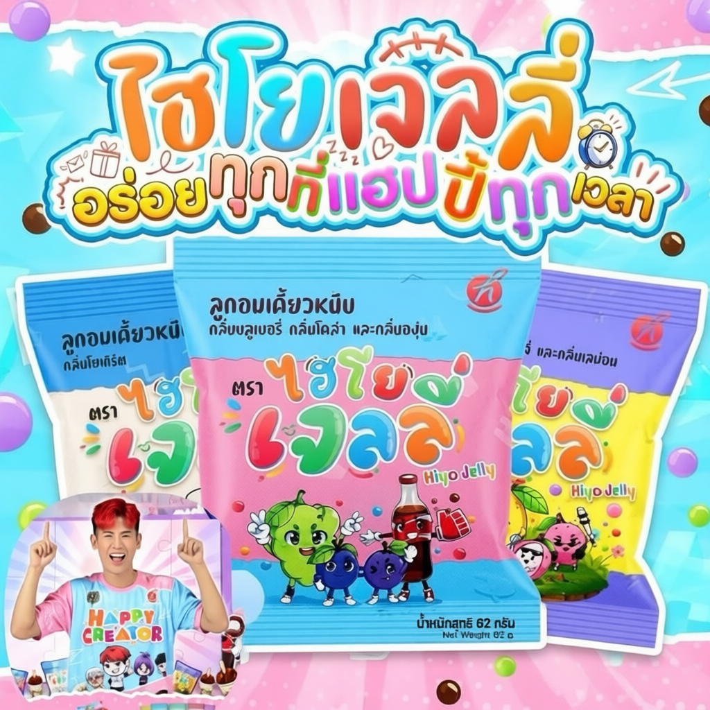 ไฮโย เจลลี่ Hiyo Jelly  เจลลี่เคี้ยวหนึบ 62 กรัม