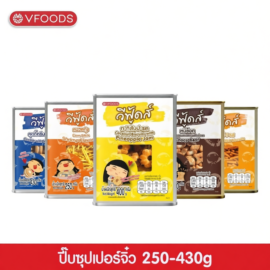 VFOODS ​ ขนมปังปี๊บจิ๋ว 250 - 430 กรัม
