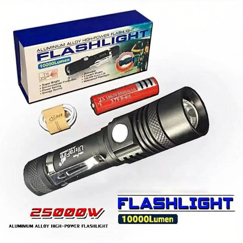 CRX ไฟฉายแรงสูง ซูม led lights รุ่นPL-518 20000W Flashlight 10000 Lumen