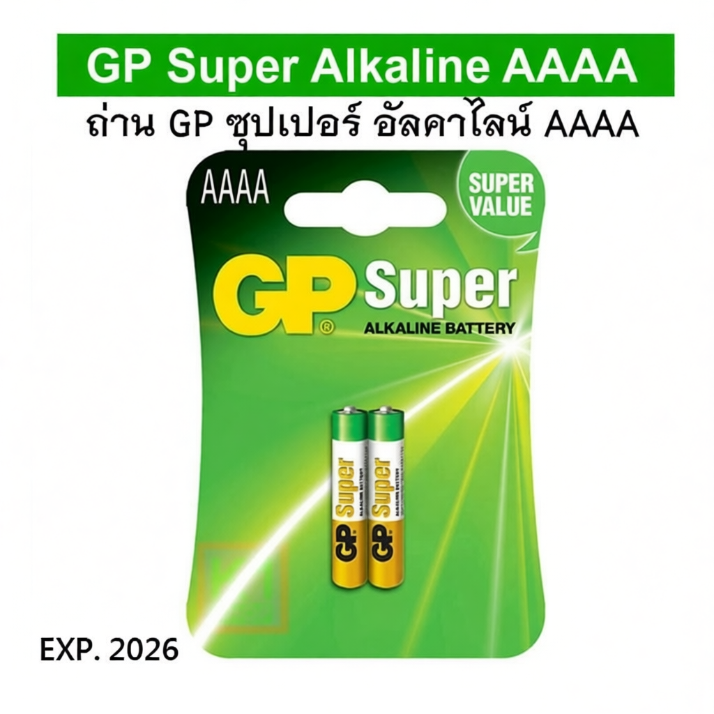 GP ถ่าน Super Alkaline 2 ก้อน ขนาด AAAA