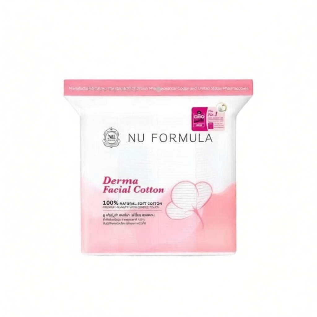 200 แผ่น สำลีเช็ดหน้า Nu Formula Derma Facial Cotton เนื้อนุ่มพิเศษ