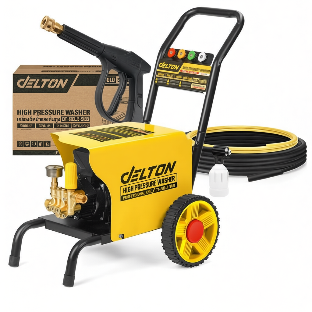 DELTON เครื่องฉีดน้ำแรงดันสูง Gold Series เครื่องฉีดน้ำ 220 บาร์ 3,000 วัตต์ รุ่นใหม่ DT-GOLD-909 ปร