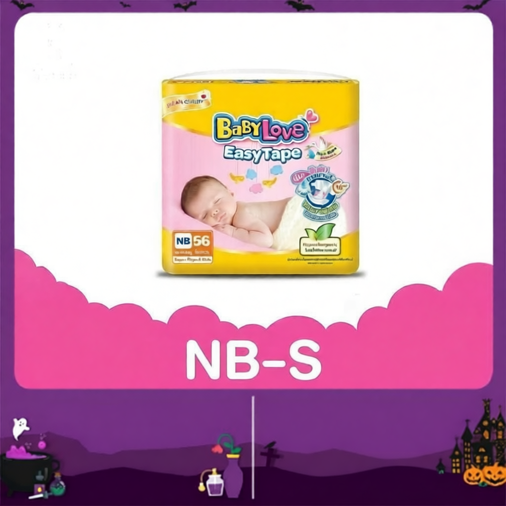 แพมเพิสแรกเกิด BABYLOVE EASY TAPE ผ้าอ้อมเด็ก เบบี้เลิฟ อีซี่ เทป ขนาดจัมโบ้ NB - S