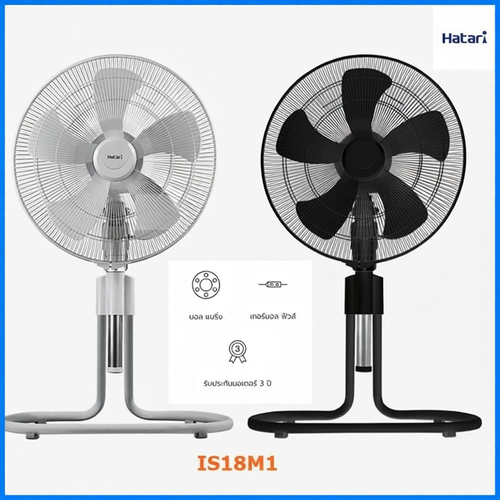 HATARI พัดลมอุตสาหกรรม 18” ปรับระดับ รุ่น IS18M1