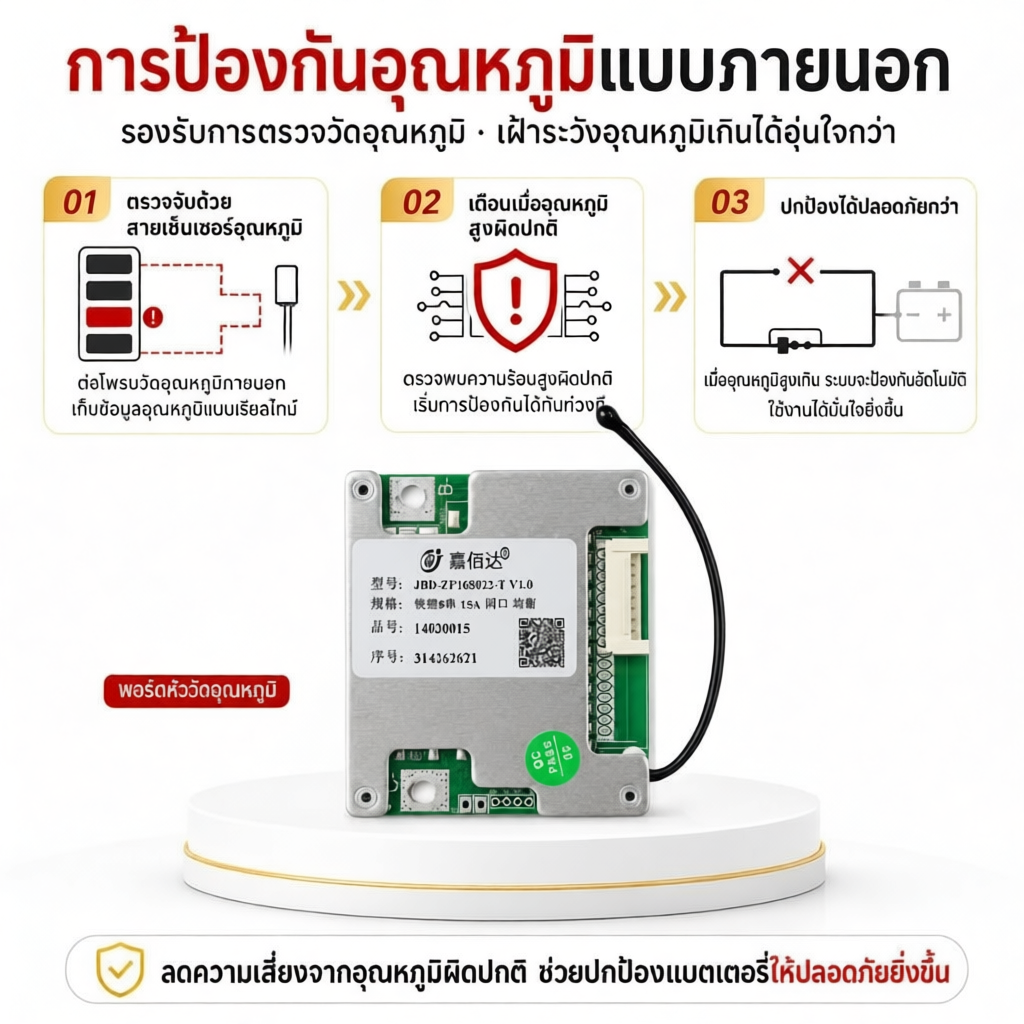 แผงป้องกันแบตเตอรี่ลิเธียม JBD 8S พร้อมฟังก์ชันบาลานซ์