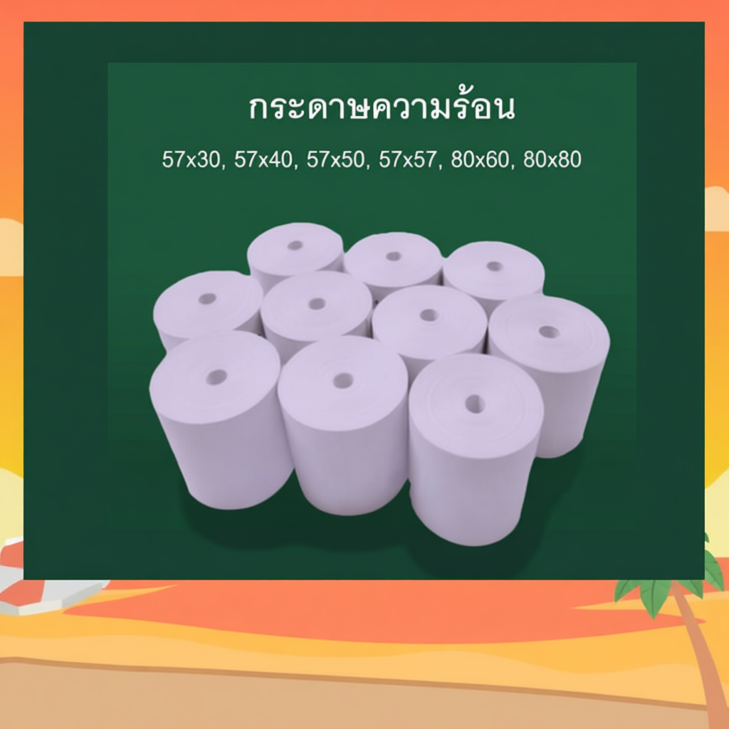 กระดาษความร้อน  ใบเสร็จ 57x50,57x57,57x40,57x30
