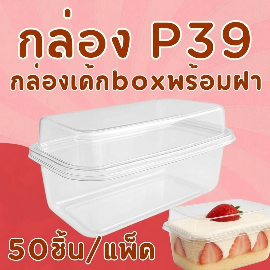 กล่องใส P39  ฝาล็อคแน่น สำหรับใส่ขนม