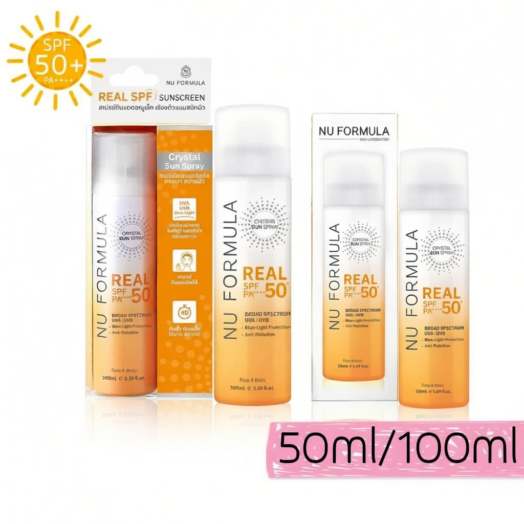 Nu Formula Crystal Sun Spray Real SPF50+ PA++++ 50 ml. / 100 ml.