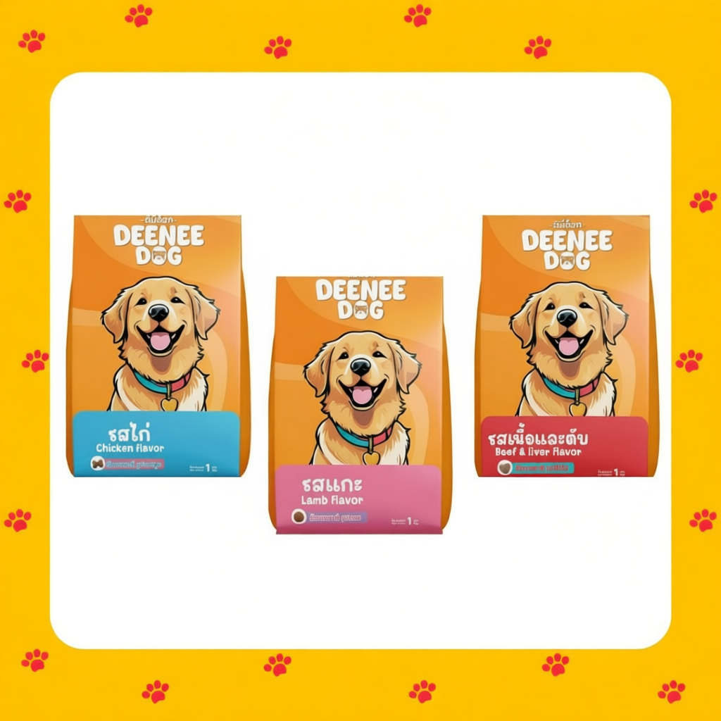อาหารสุนัข DEENEE DOG สารอาหารครบ บำรุงขน โปรตีน18% เหมาะกับสุนัขทุกพันธุ์ 1 กก.