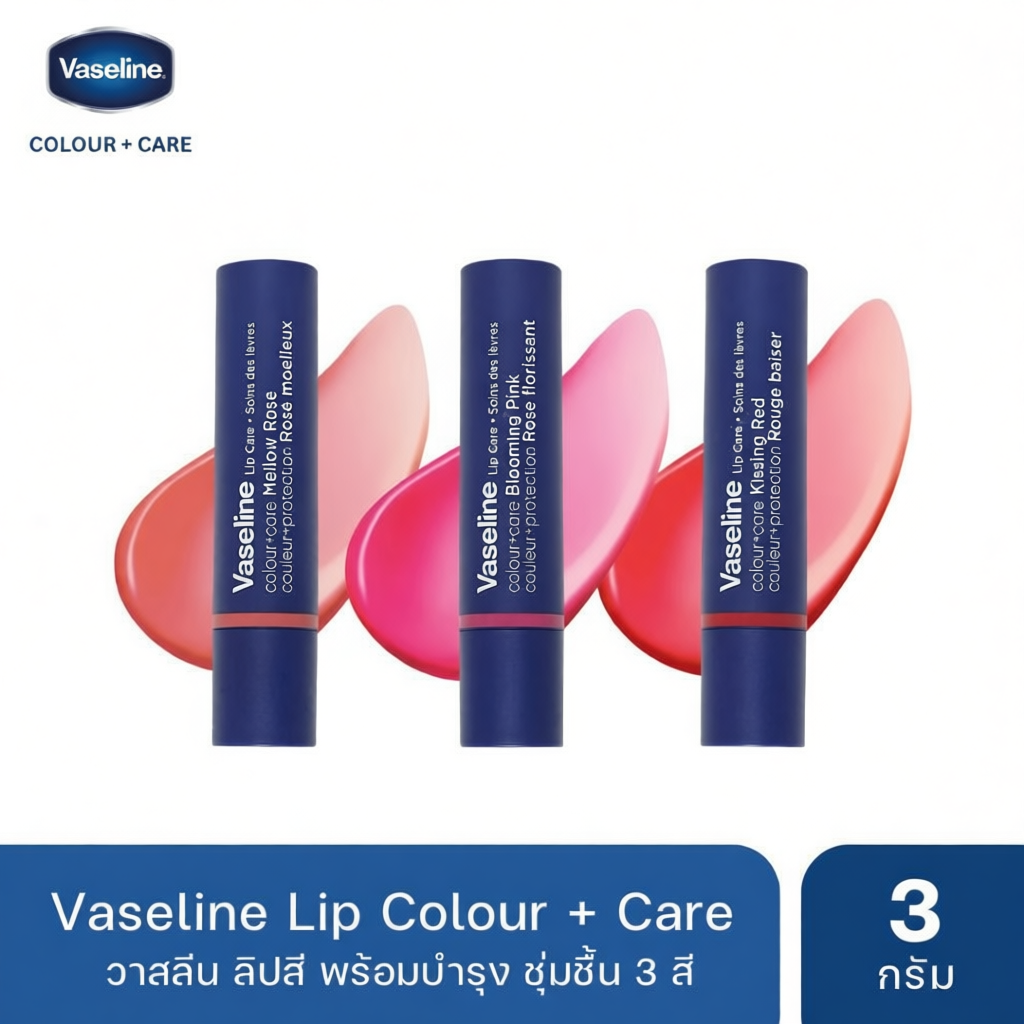VASELINE LIP COLOUR 3 สี บำรุงริมฝีปาก