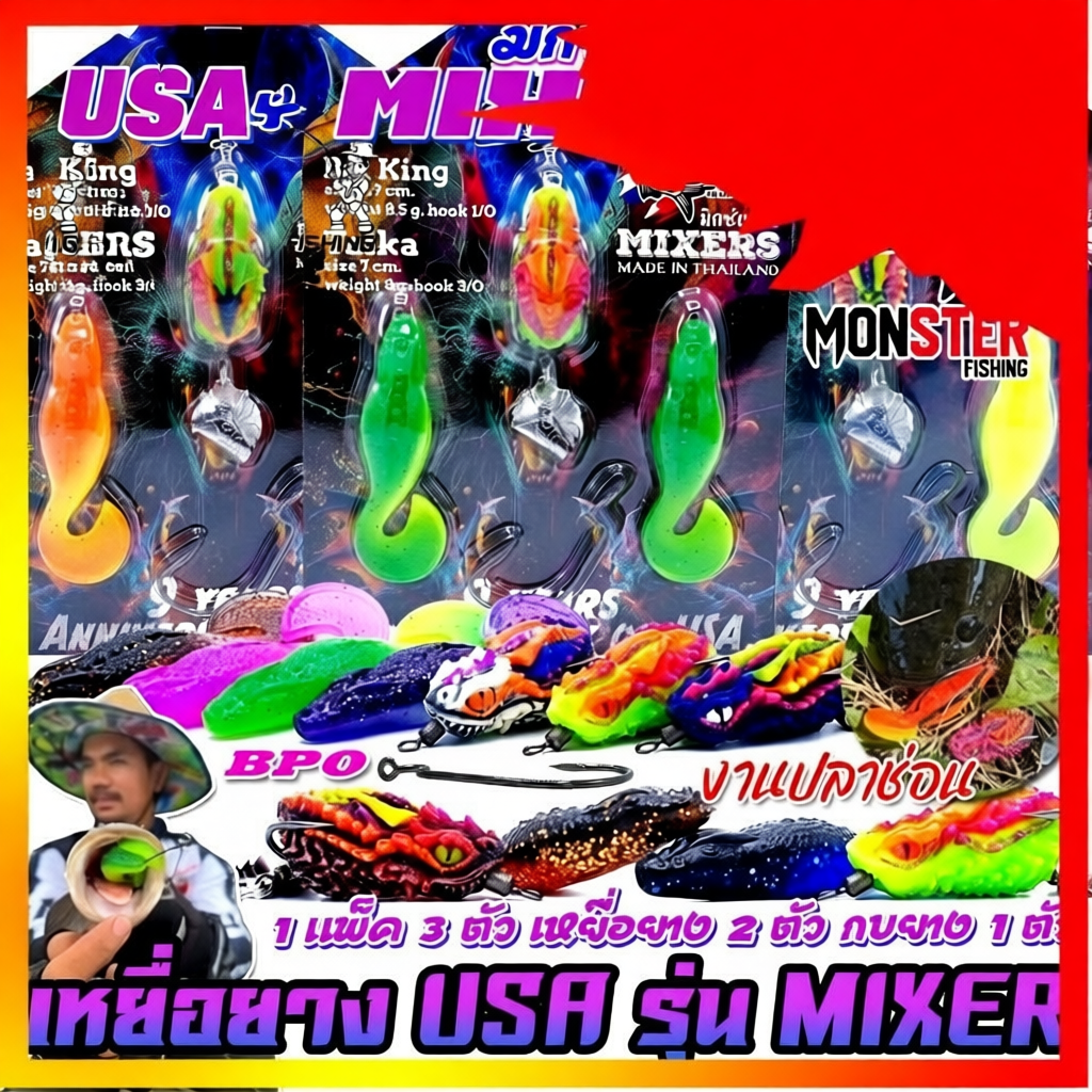 เหยื่อตกปลายาง USA รุ่น MIXERS by น้าโอ๊ต USA & BPO
