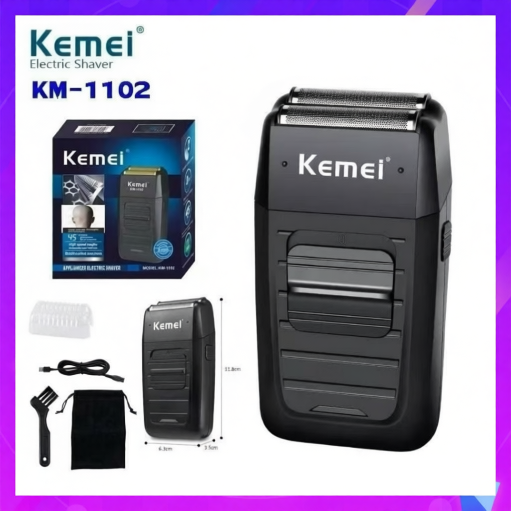 Kemei KM-1102 KM1102 เครื่องโกนหนวดไฟฟ้า