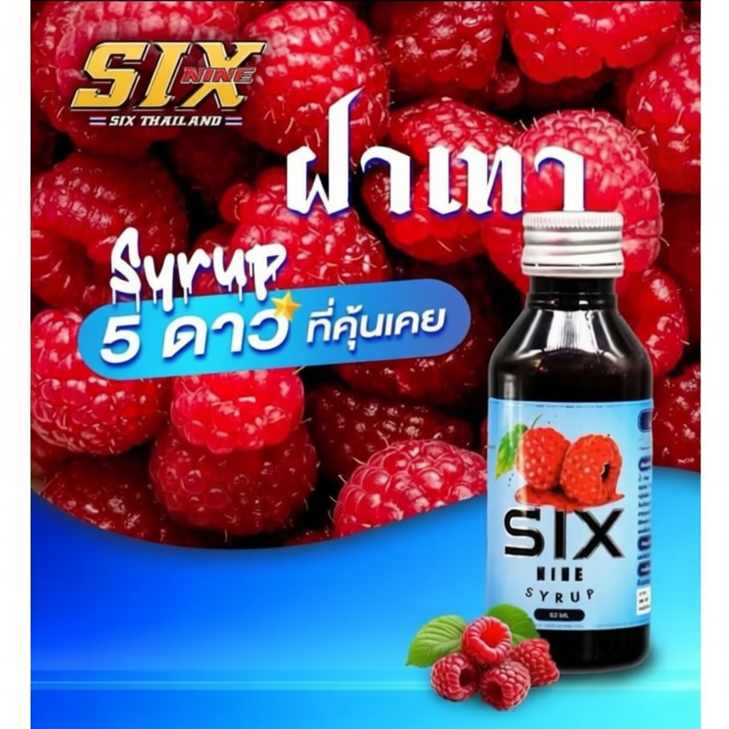 SIX NINE น้ำหวานเข้มข้น ฝาเทา ขนาด 60 ml.