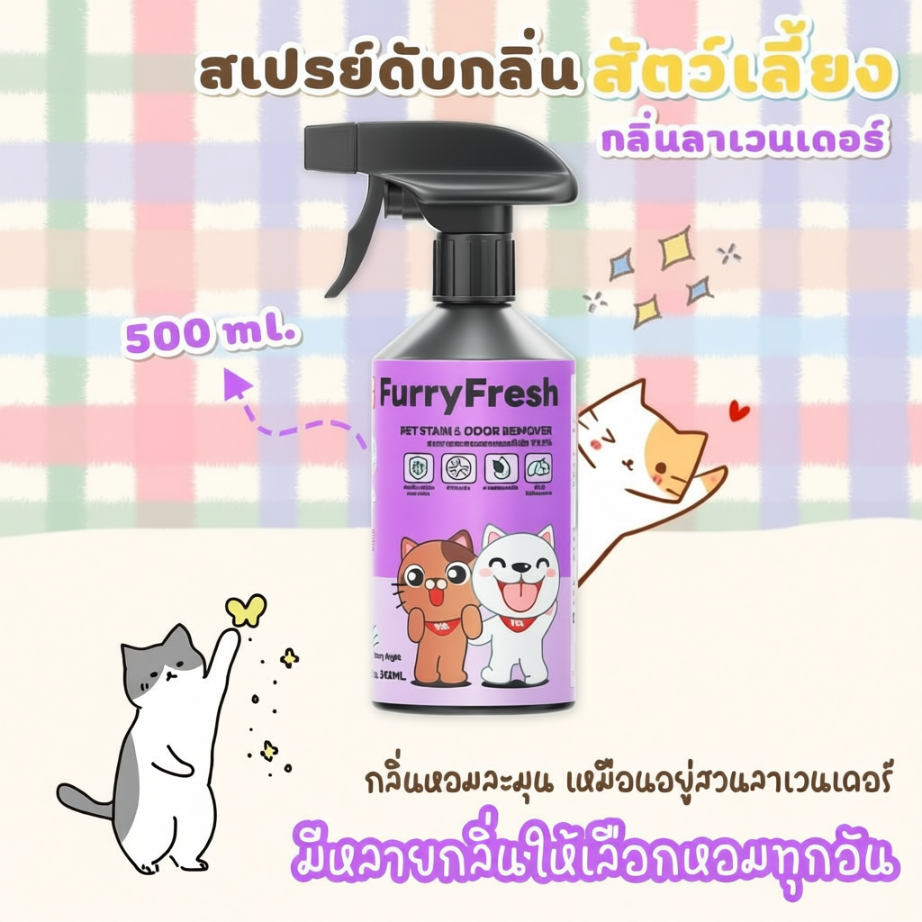 Furry Fresh สเปรย์ดับกลิ่นสัตว์เลี้ยง 500ml