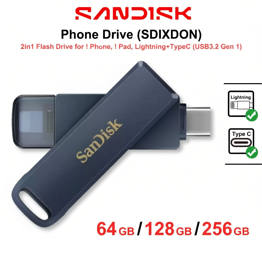 SANDISK แฟลชไดร์ฟ 64GB/128GB/256GB หลากหลายตัวเลือก
