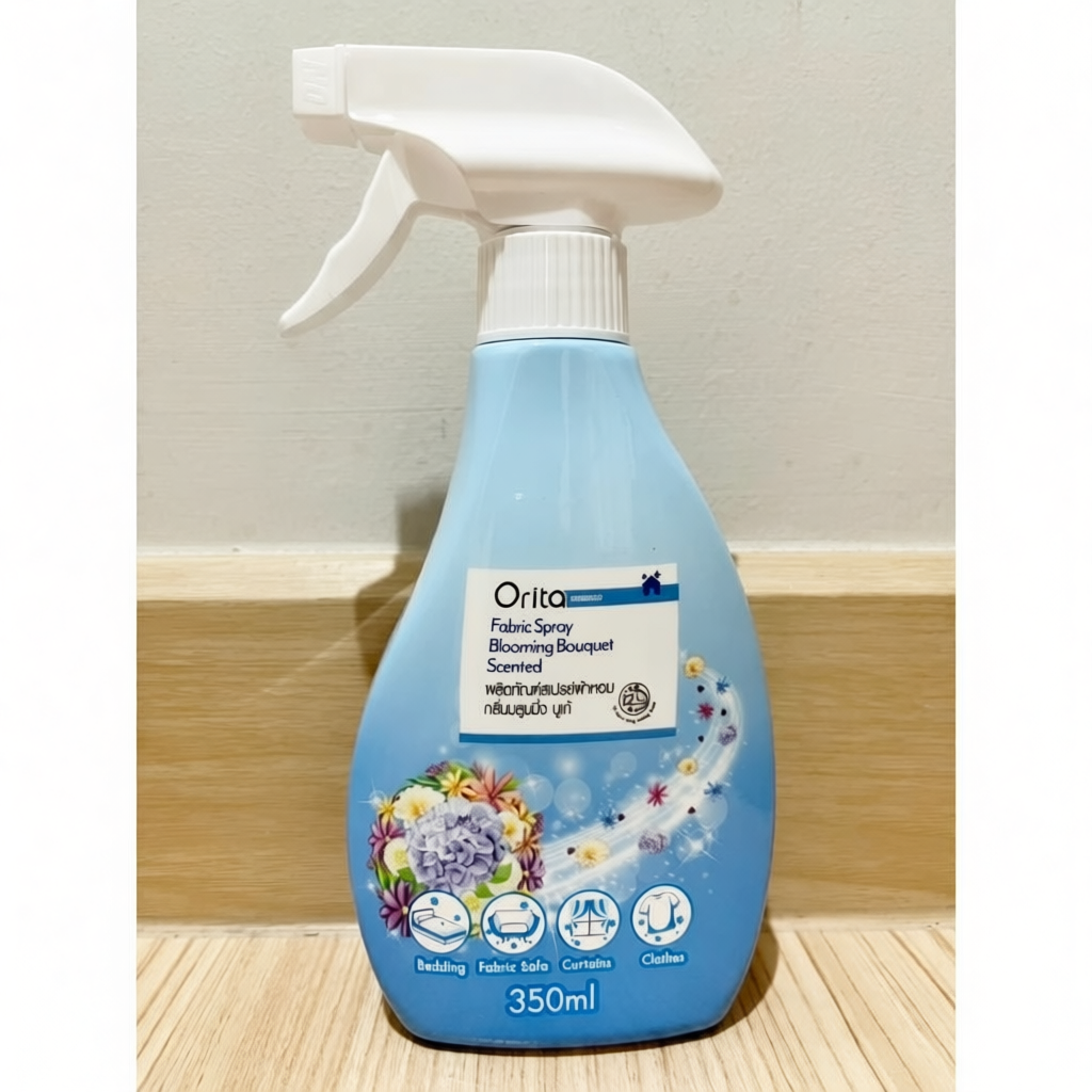 Orita โอริต้า ผลิตภัณฑ์สเปรย์ผ้าหอม กลิ่นบลูมมิ่ง บูเก้ 350มล.