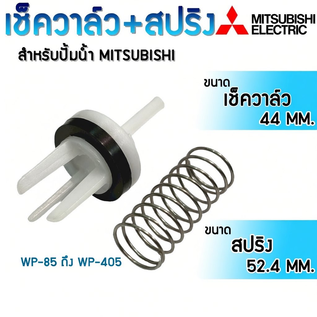 เช็ควาล์ว+สปริง อะไหล่แท้ ปั้ม MITSUBISHIมิตซูบิชิ (มีถังแรงดัน) หากหลายรุ่น (H00301R17)