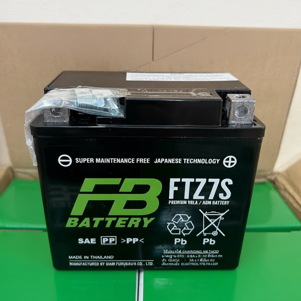 FB แบตเตอรี่ รุ่น FTZ7S (12V 6.3AH) แบบแห้ง สำหรับรถจักรยานยนต์