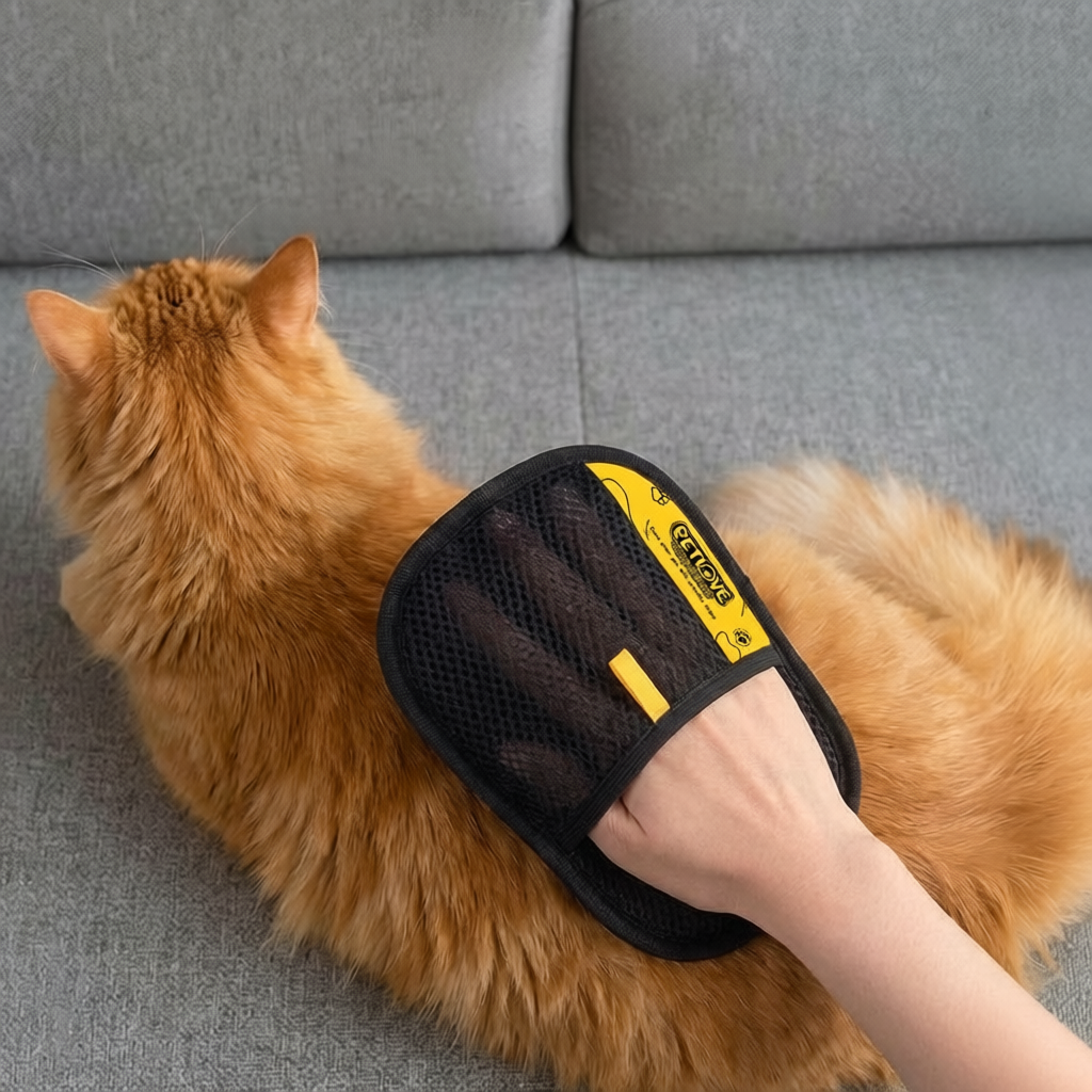 PETLOVE ถุงมือกำจัดขนสัตว์เลี้ยง ป้องกันไฟฟ้าสถิต ล้างทำความสะอาดได้