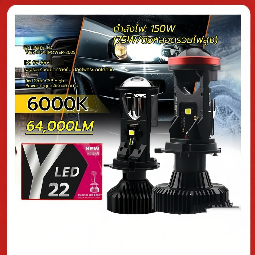 ไฟหน้า LED Y22Z-HIGH LUMEN โฉมปี 2025