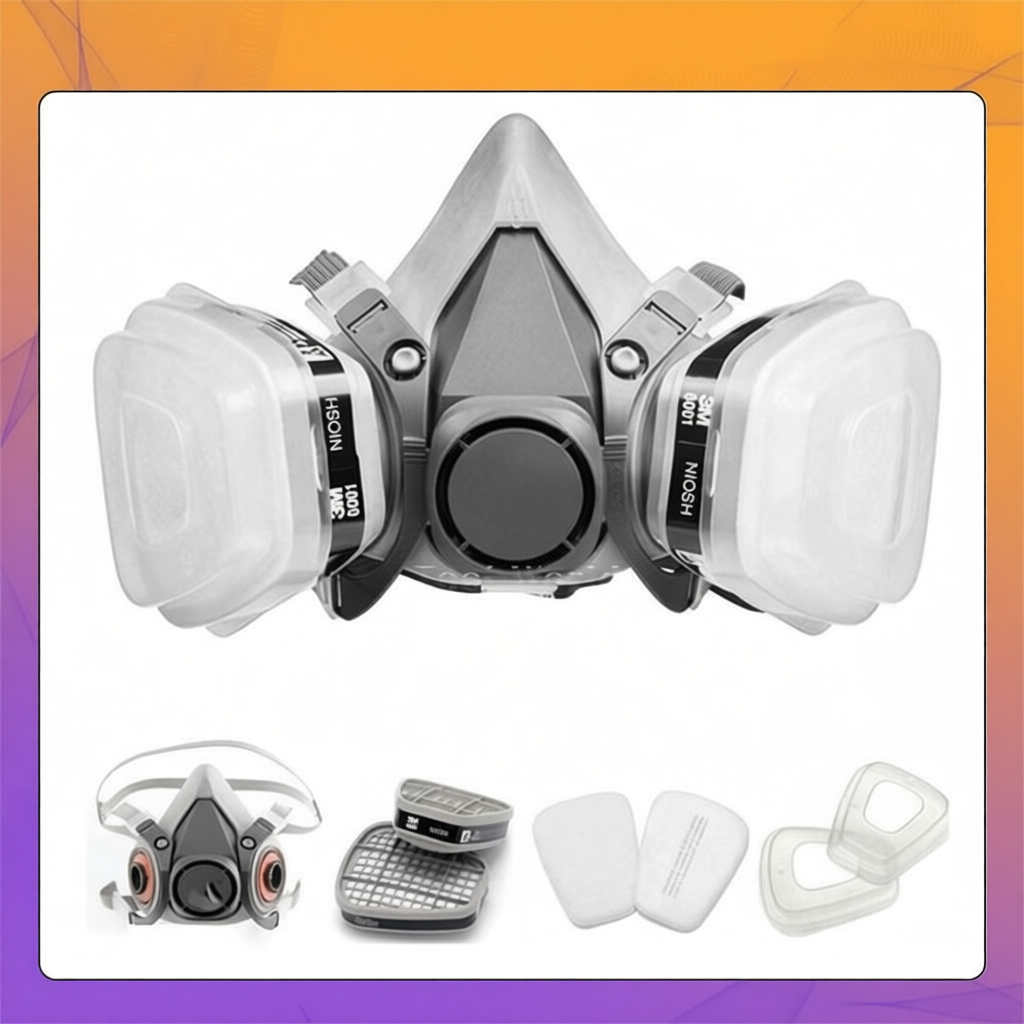 3M หน้ากากกันสารเคมี รุ่น 6200  ป้องกันไอระเหยและฝุ่นละออง