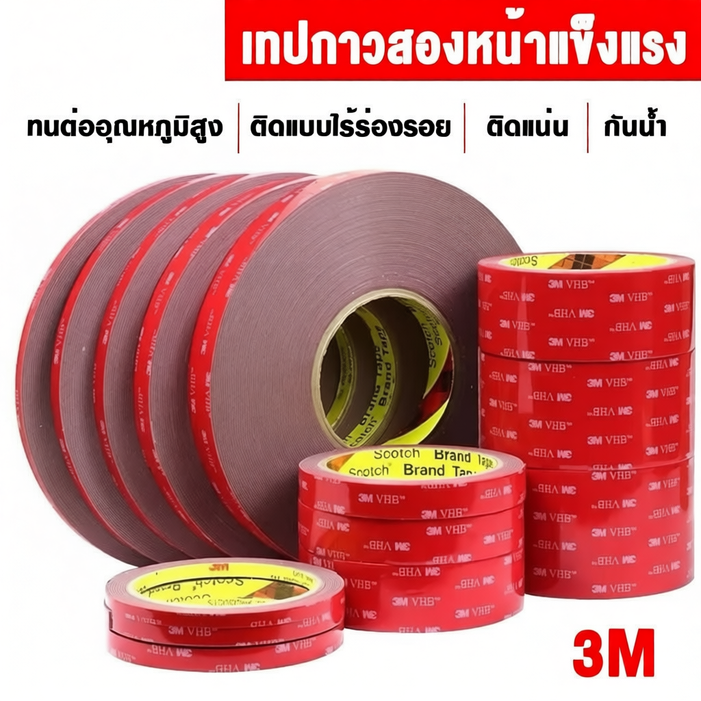 เทปกาวสองหน้า 3M 4229P แรงยึดติดสูง ติดรถยนต์ ไม่ทิ้งคราบ