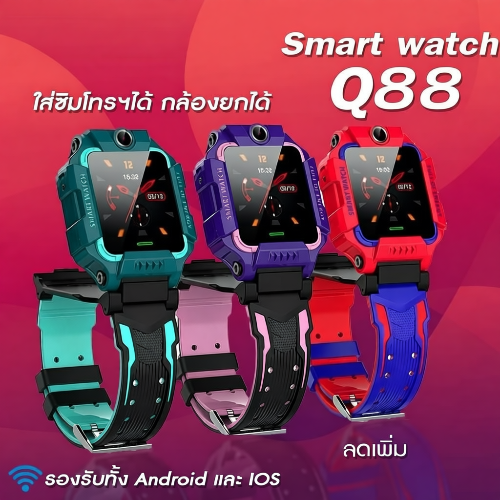 นาฬิกาเด็ก  SmartWatch Q88S โทรได้ ถ่ายรูปได้ ติดตามตำแหน่ง