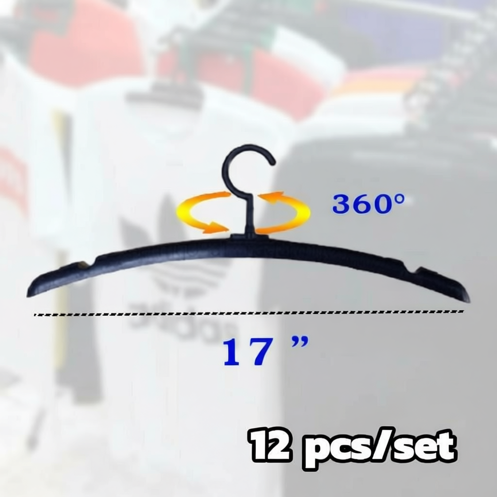 ไม้แขวนเสื้อ Kudzun 17 นิ้ว หัวหมุนได้ 360 องศา แข็งแรงทนทาน