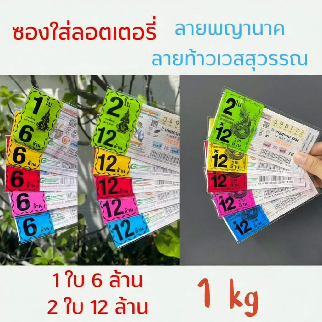 1kg ลาย ท้าวเวส  พญานาค ซองใส่ลอตเตอรี่ แบบสกรีน