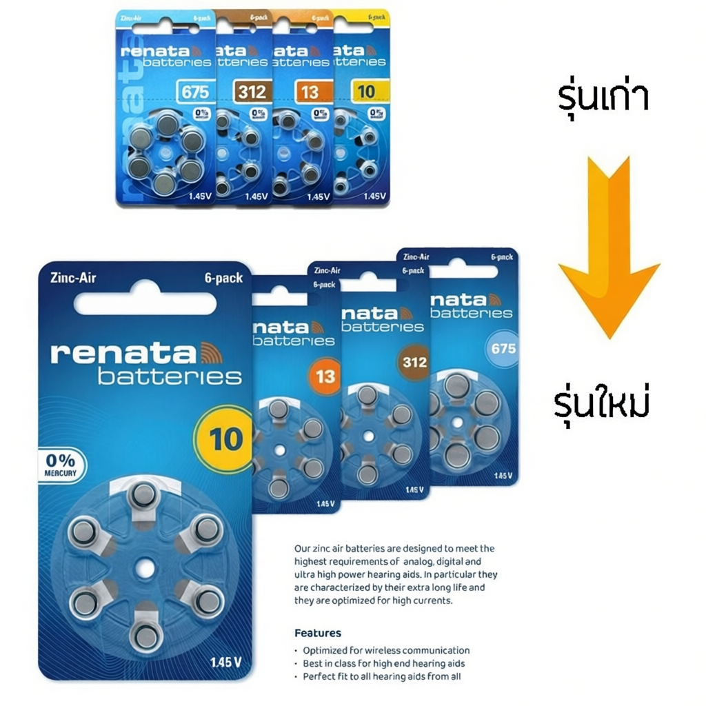 ถ่านเครื่องช่วยฟัง Renata A13