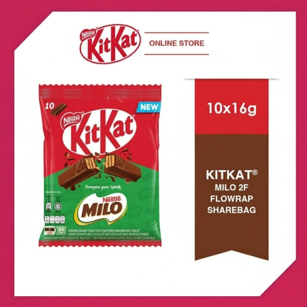 Kitkatและmilo เวเฟอร์เคลือบช็อคโกแลตแสนอร่อยขนาด 160กรัม