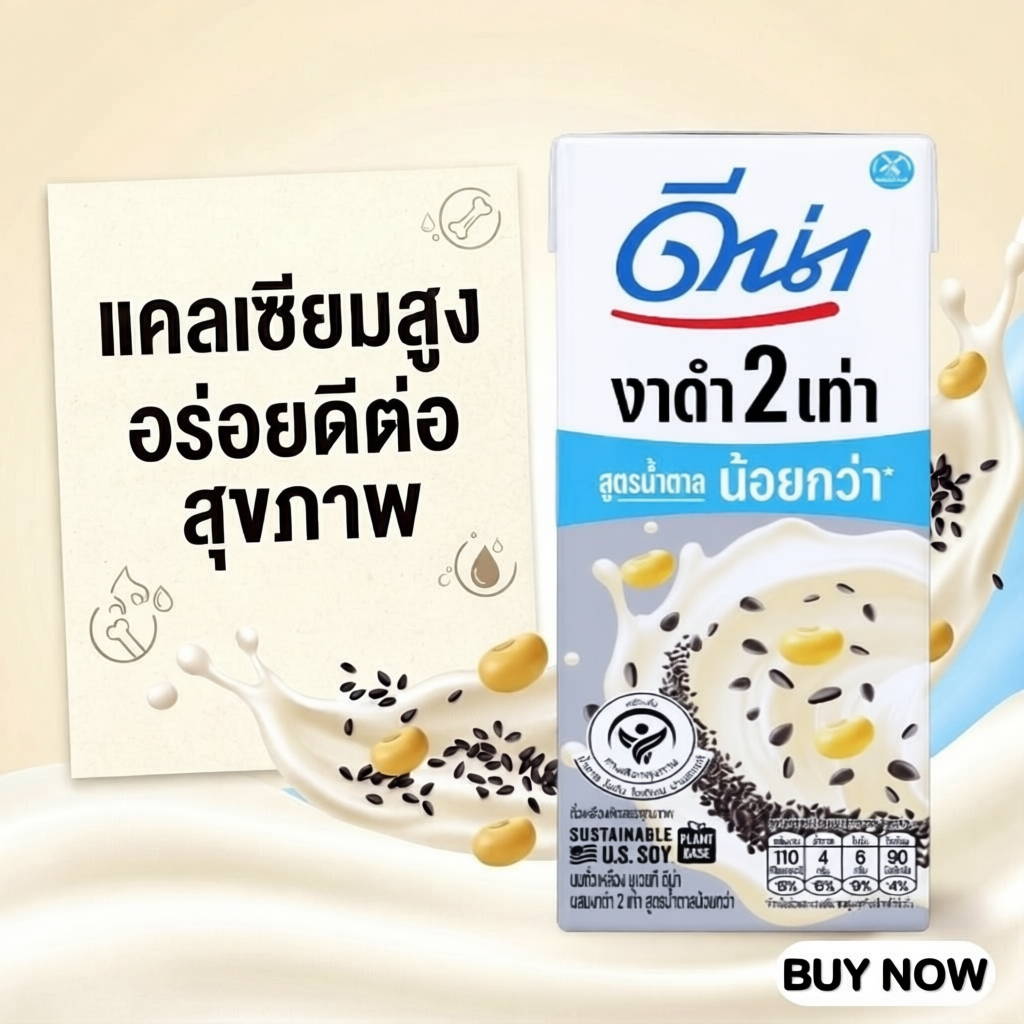 DNA UHT Soy Milk Black Sesame Low Sugar