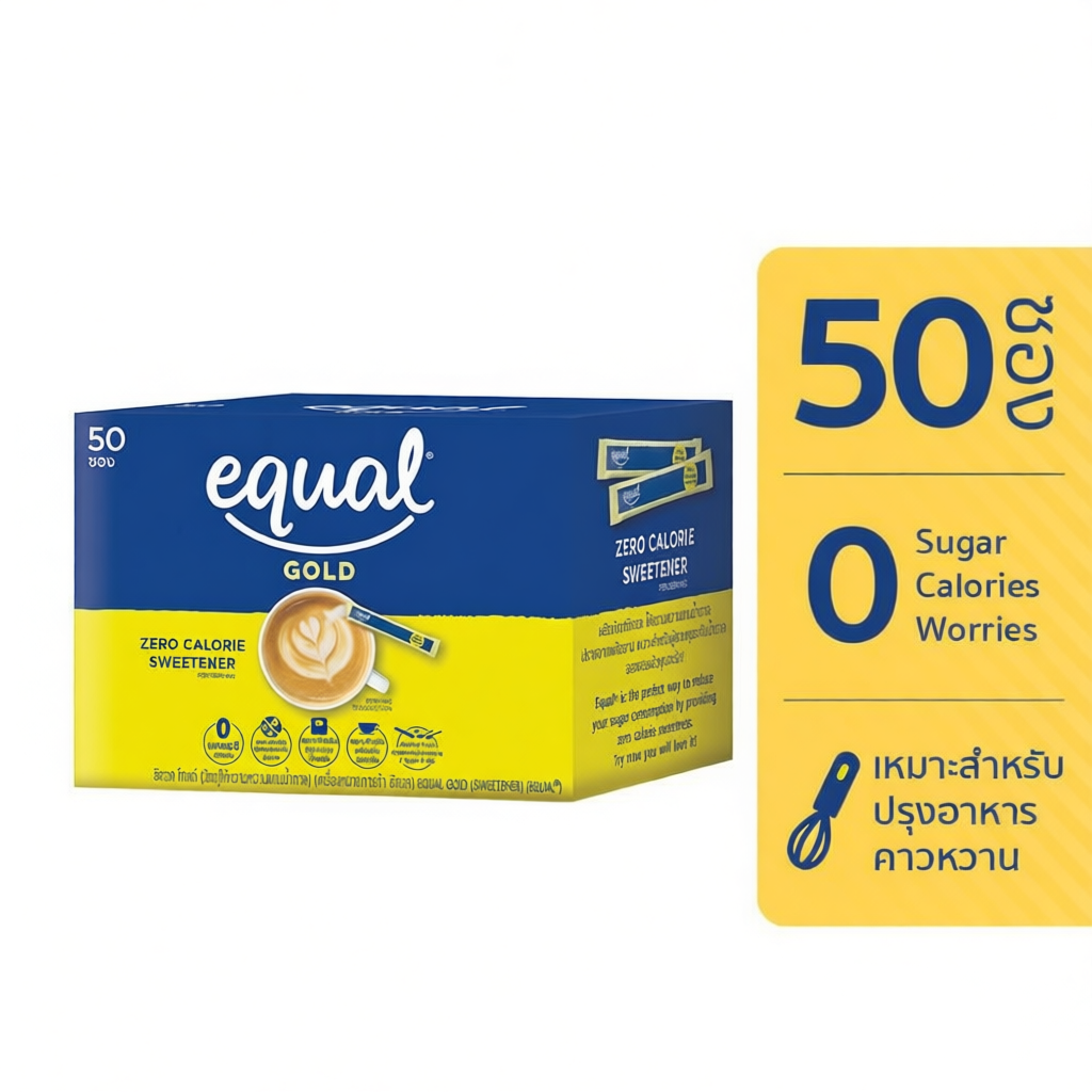 50 ซอง Equal Gold น้ำตาลเทียม 0 แคลอรี สำหรับผู้ควบคุมน้ำตาล