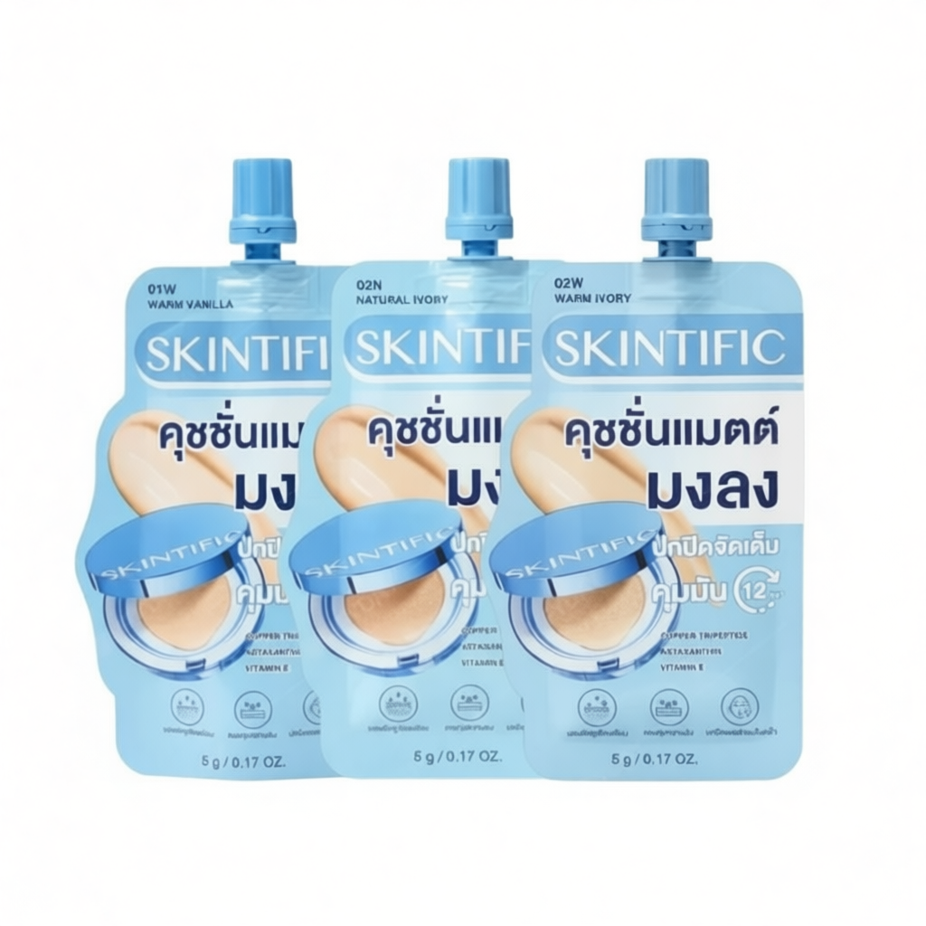 Skintific Perfect Stay Velvet Matte Cushion (ซอง 5 กรัม)