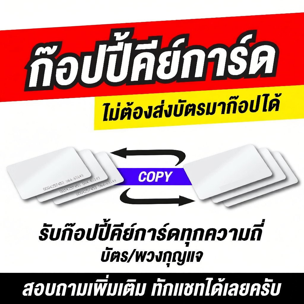 รับ Copy บัตร​ คีย์การ์ด คอนโด​ ประตูดิจิตอล ทุกความถี่