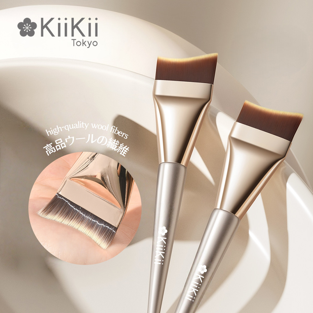 KiiKii แปรงแบนหัวตัดลงรองพื้น แบนบาง