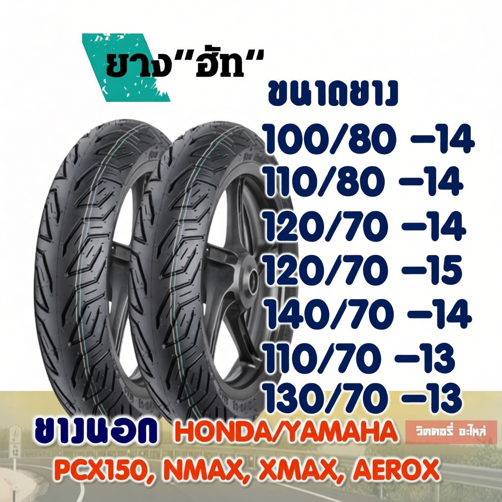 ยางนอกมอเตอร์ไซค์ HUT หลากหลายรุ่น