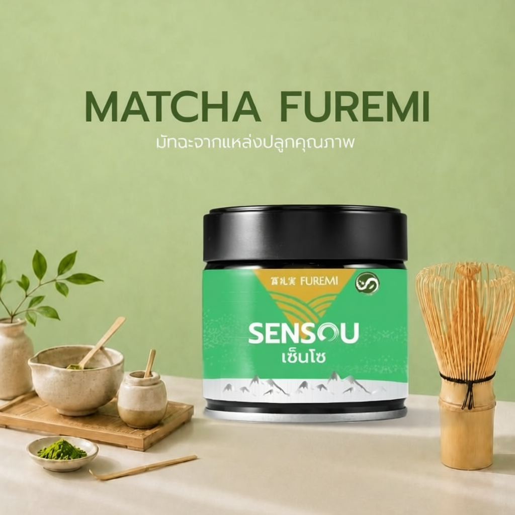 ผงมัทฉะออร์แกนิก 50 กรัม เกรดพิธีการ รสชาติละมุน เหมาะสำหรับชง Usucha