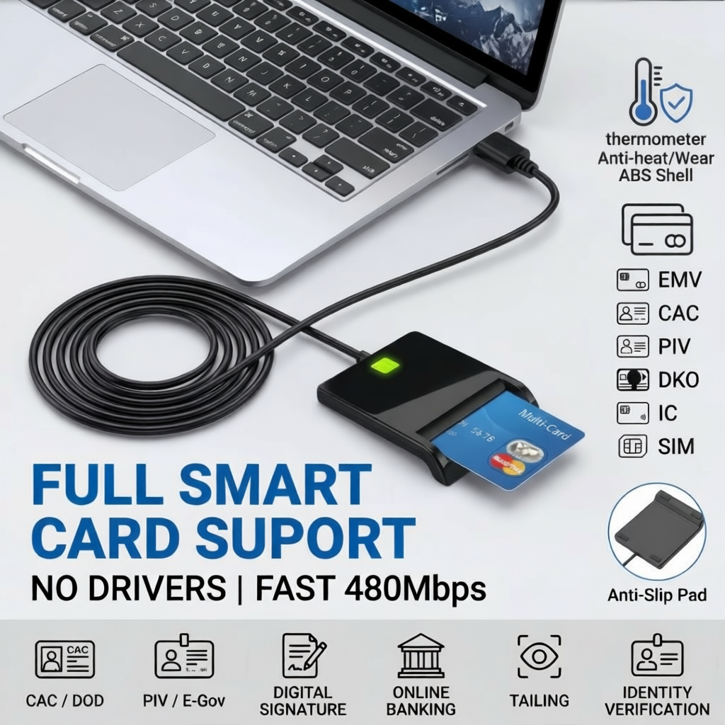 Smart Card Reader CAC SD Card Reader