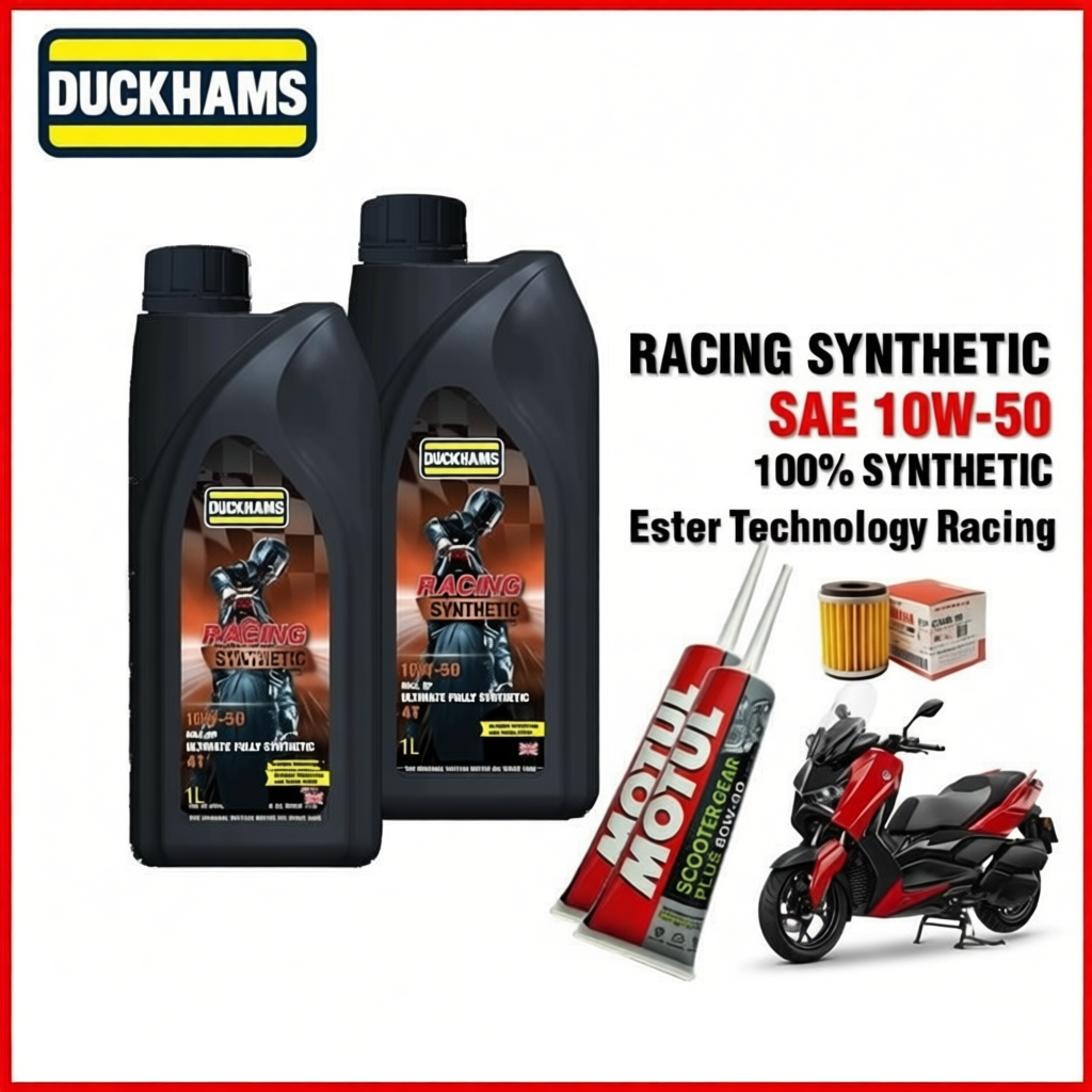 น้ำมันเครื่อง Duckhams RACING SYNTHETIC Ester สำหรับ X-max 5W-40 , 10W-40 , 10W-50