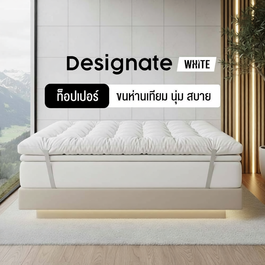 SiamLatex Topper Designate White หนา 4 นิ้ว สัมผัสนุ่มแน่น ระบายอากาศ