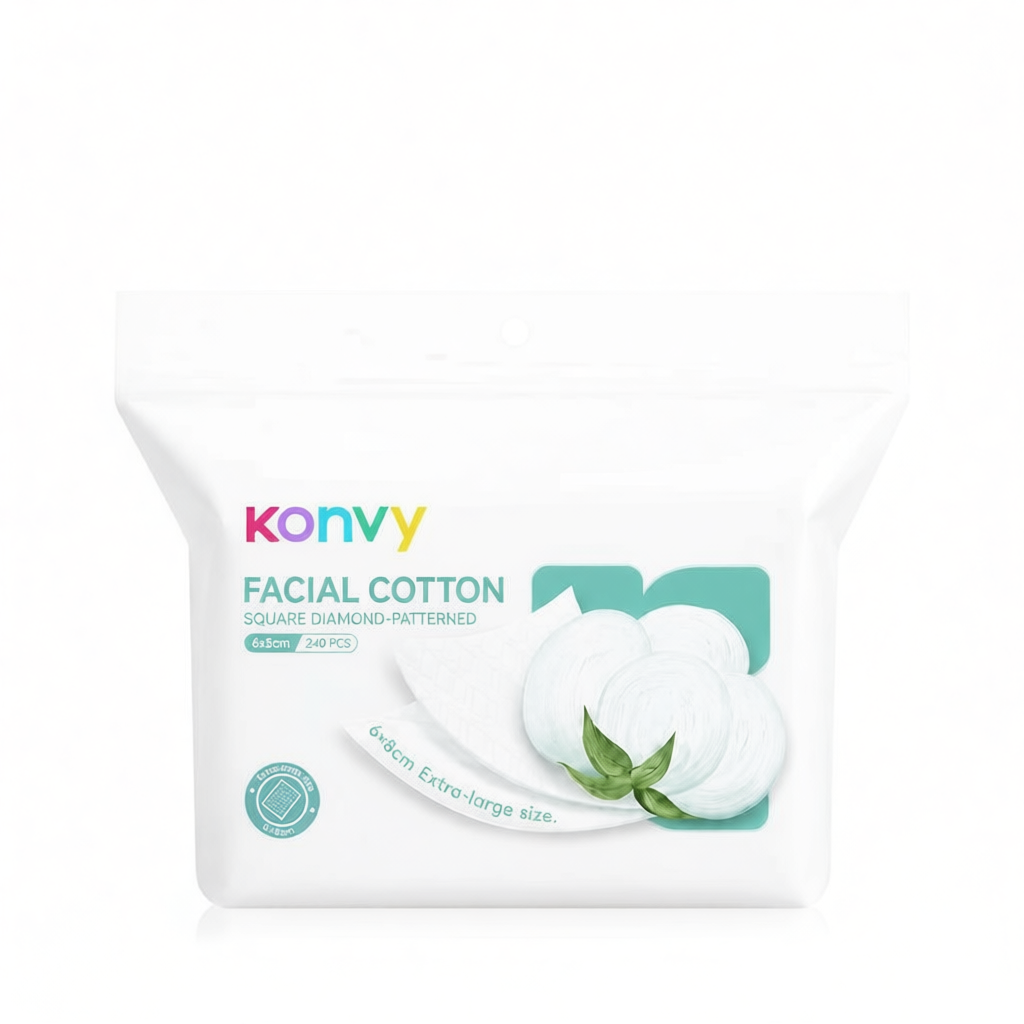 Konvy Facial Cotton แผ่นบาง เพื่อผิวหน้าโดยเฉพาะ