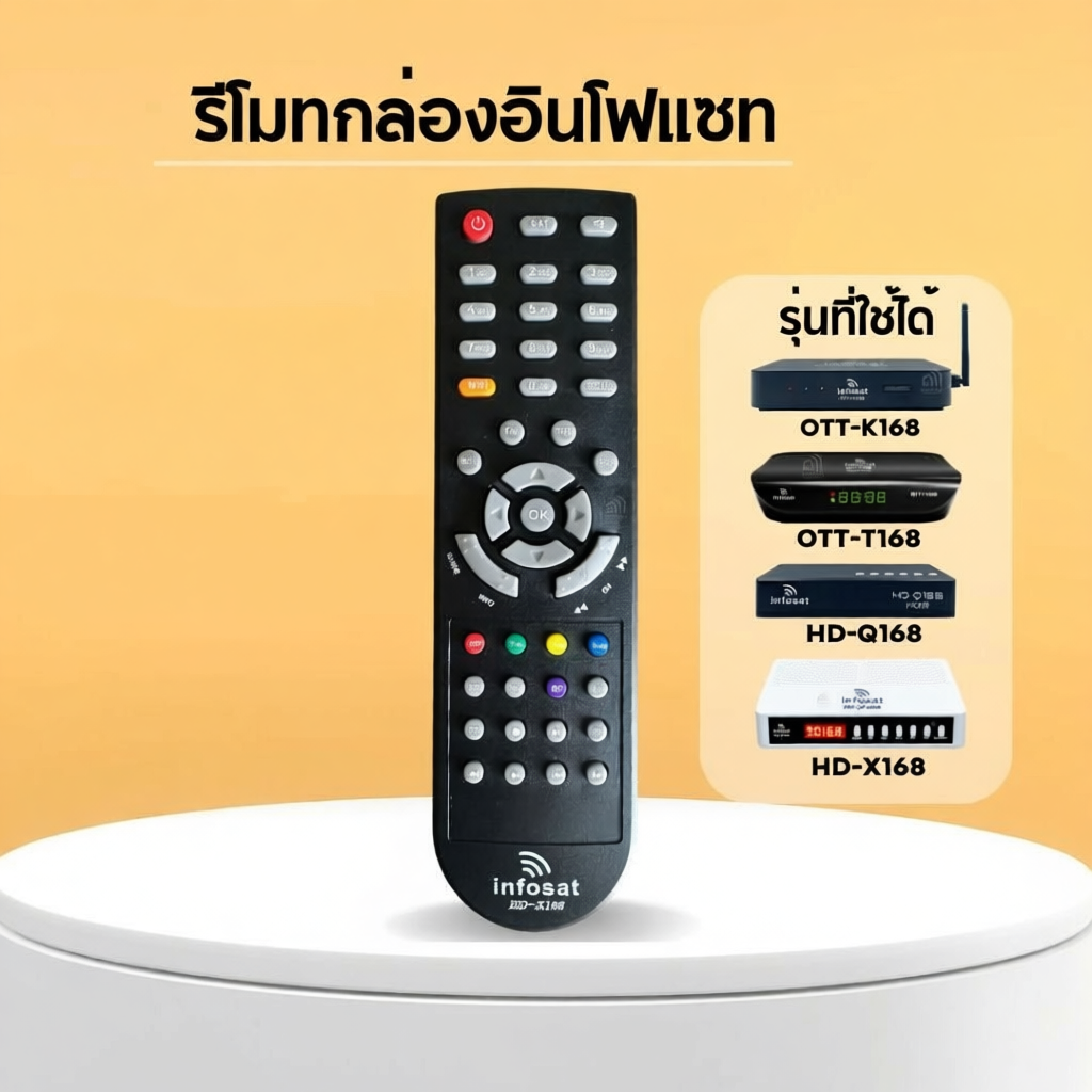 Infosat รีโมทกล่องจานดาวเทียม รุ่น Q168, X168, T168, K168