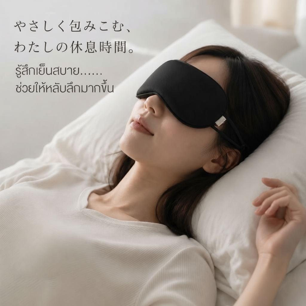 ผ้าปิดตาใยไผ่ mimori รุ่น soft Touch Sleep Mask แบบเย็นพิเศษ ช่วยถนอมสายตา ลดอาการตาล้า ตาบวม