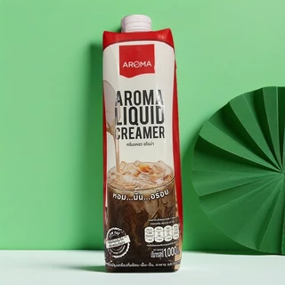1 ลิตร ครีมเหลวกล่องแดง Aroma สำหรับเครื่องดื่มและเบเกอรี่