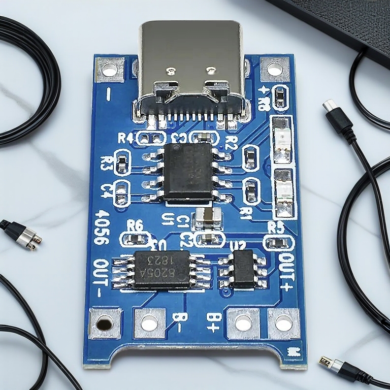 TP4056 โมดูลชาร์จแบตลิเธียม 18650 USB-C, Micro USB, Li-ion, Li-po 1 A