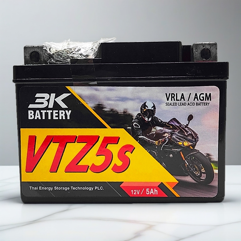 แบตเตอรี่แห้งพร้อมใช้งาน 3K รุ่น VTZ5s 12V5Ah แบต5แอมป์ สำหรับมอเตอร์ไซค์