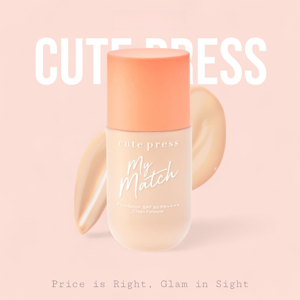 Cute Press My Match Foundation SPF50 PA++++ เนื้อบางเบา ขนาด 40 ml.
