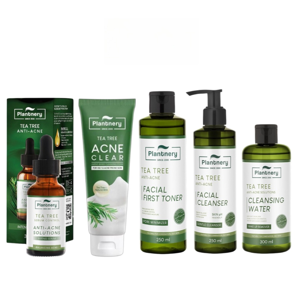 ชุดผลิตภัณฑ์ Green Plantnery Tea Tree: โทนเนอร์, เซรั่ม, คลีนเซอร์, น้ำ